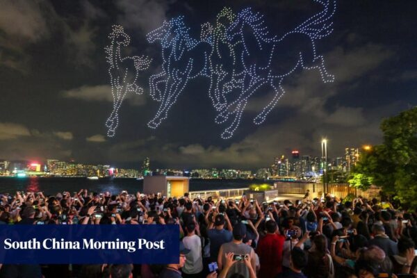 Crowds buzzing for National Day-themed drone show over Hong Kong’s Victoria Harbour