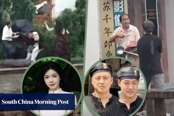 China woman and 2 chefs subdued knife attacker using umbrella, kitchen tools, praised as heroes