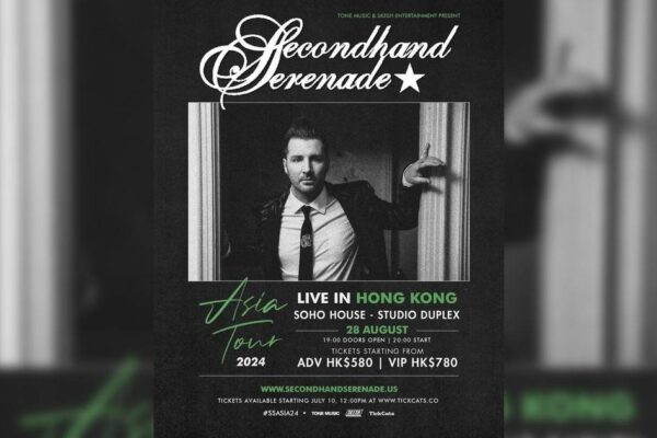 SECONDHAND SERENADE ASIA TOUR 2024 LIVE IN HONG KONG演唱會香港｜歌單+座位表一覽！8.28開騷