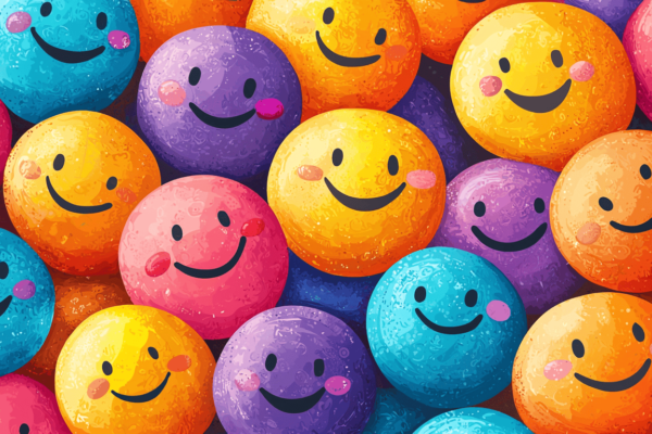 colored smiley faces
