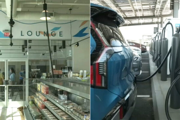 New Rove Charging Center in Santa Ana offers 40 EV charging spots, mini Gelson's Market, lounge and restrooms