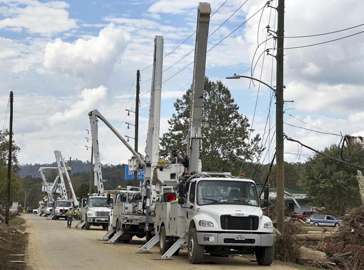 The process of restoring electricity to western North Carolina grinds on