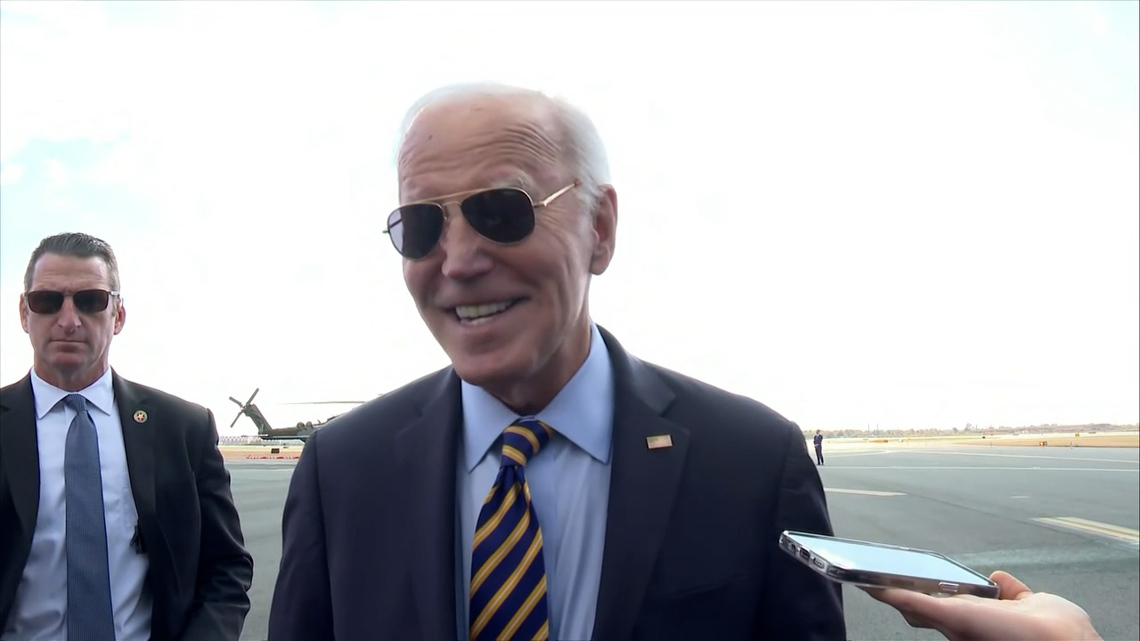 Joe Biden speaks to reporters before flying to Pittsburgh, PA (Oct. 26, 2024)