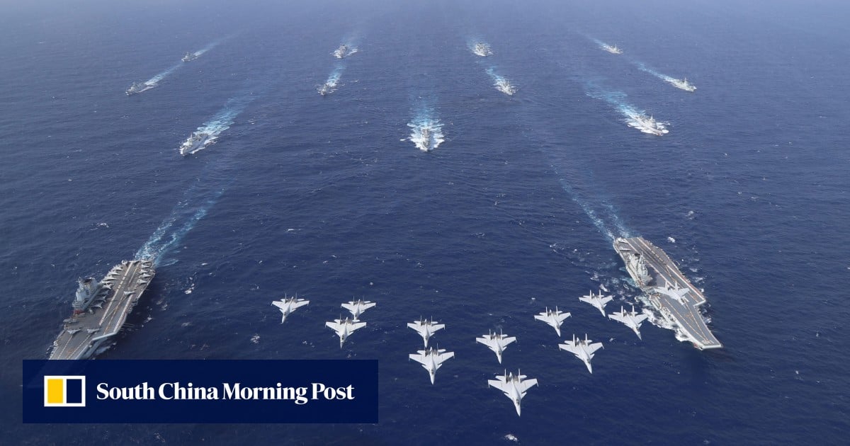 Chinese navy holds first dual aircraft carrier drills in South China Sea