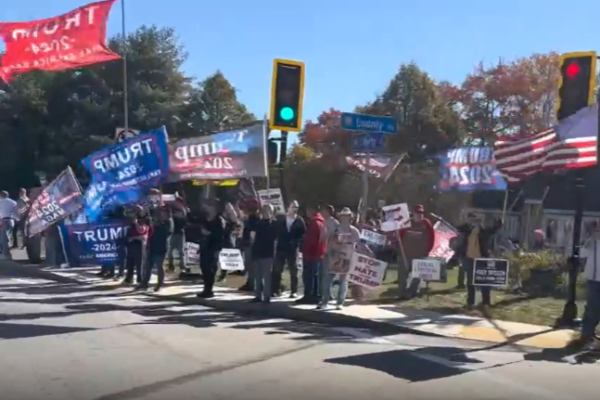 Trump supporters protest Mass. town's decision to remove projection