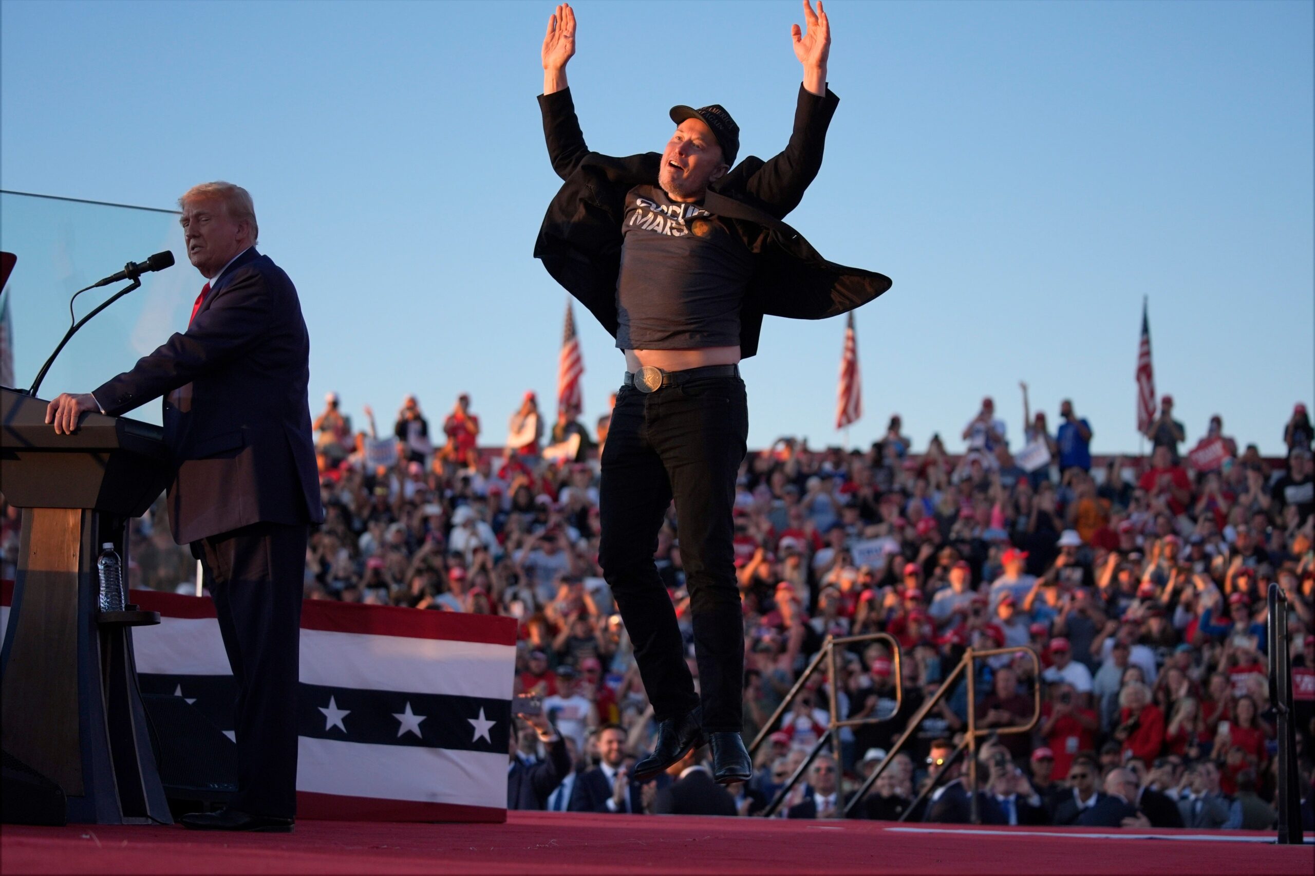 Elon Musk makes appearance at Trump rally in Butler, Pa.