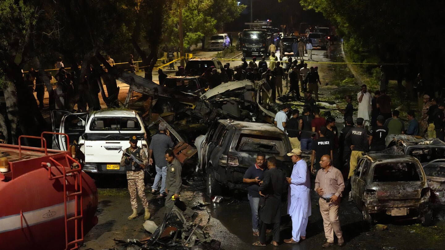 An explosion outside the Karachi, Pakistan, airport kills 2 workers from China and injures others