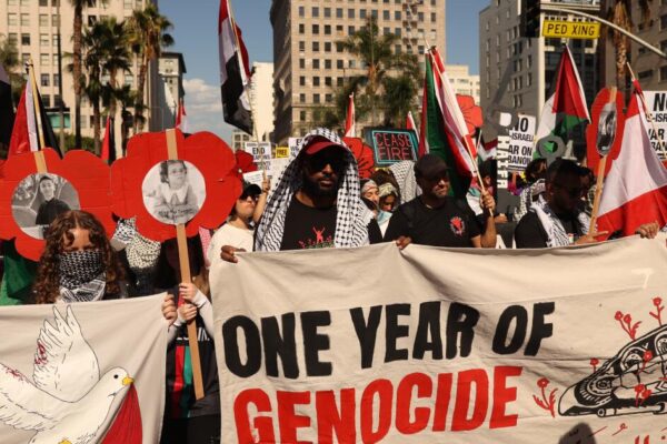 Pro-Palestinian protesters rally in L.A. as Oct. 7 anniversary nears