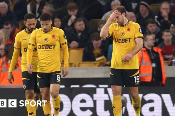 Wolves players after conceding to Crystal Palace