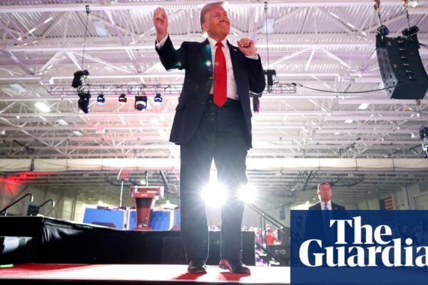 Trump repeats attack on Liz Cheney and laments bad hair day at Michigan rally | US elections 2024