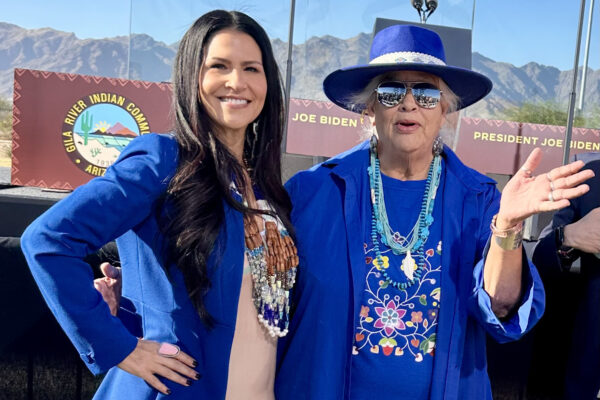 Professor Reflects on Biden’s Historic Apology to Native Americans CSUSM professor Joely Proudfit (left) attended the recent event at the Gila River Indian Community in which President Joe Biden apologized for the devastating legacy of Indian boarding schools. Proudfit is pictured with Pauma-Yuima band of Luiseño Indians matriarch Juana Majel-Dixon, a longtime mentor and powerful force for Native American rights.
