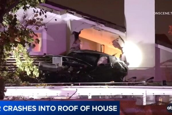 Mustang Crashes Into A House’s Second Story