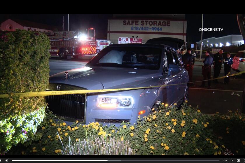 Rolls-Royce driver sought in multi-car collision that injured four people in Van Nuys