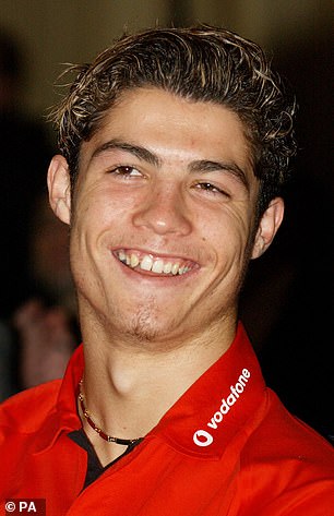 The internet has erupted into a heated debate over which male stars have had plastic surgery. Cristiano Ronaldo is seen in 2003