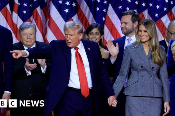 Surrounded by family, Trump says he will 'heal the country'
