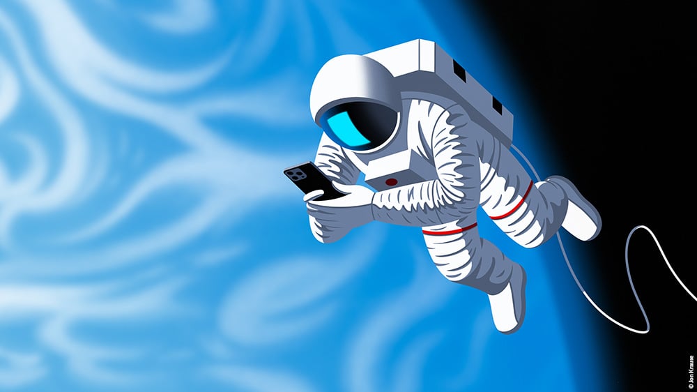 Satellite phone, concept