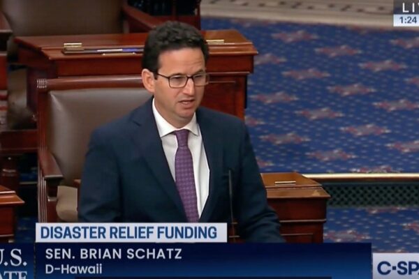 U.S. Sen. Brian Schatz urged Congress to pass the Biden Administration's $100 billion disaster funding request before the end of the year. (Office of U.S. Sen. Brian Schatz)