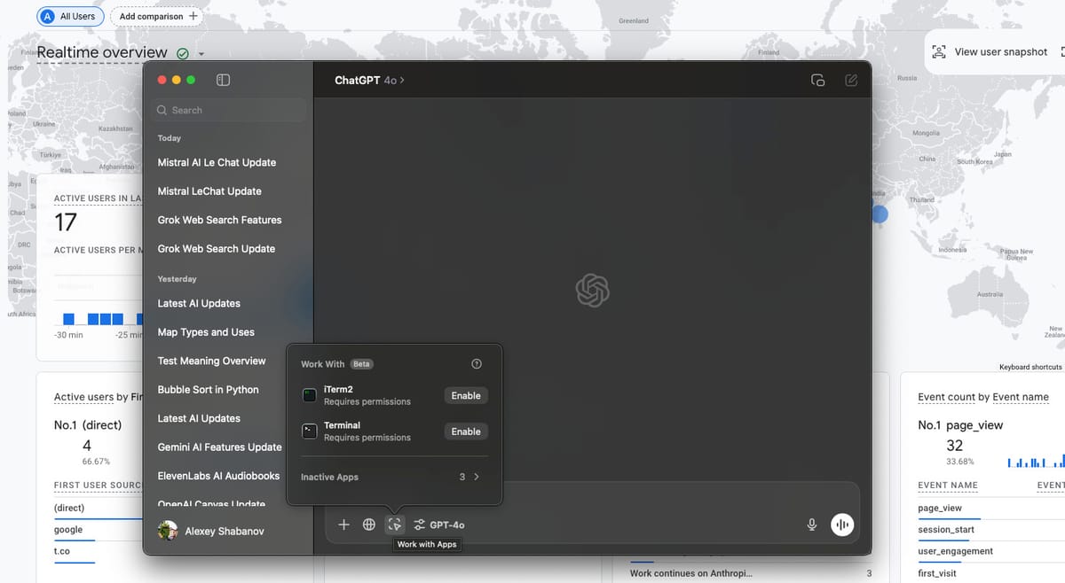 ChatGPT introduces ‘Work With Apps’ beta for macOS users