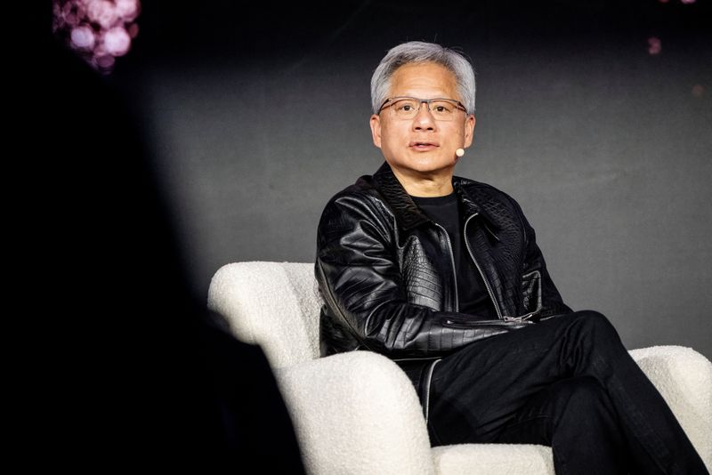 CEO of Nvidia, Jensen Huang arrives at the launch of the supercomputer in Kastrup