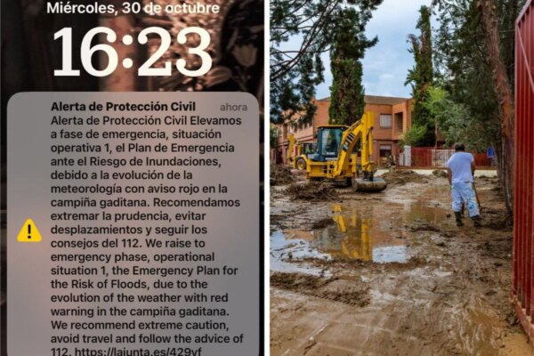 How does Spain's emergency warning system for mobile phones work?