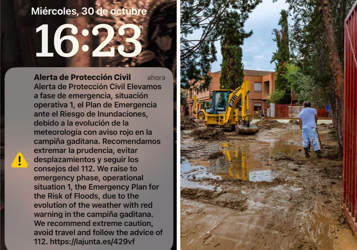 How does Spain's emergency warning system for mobile phones work?