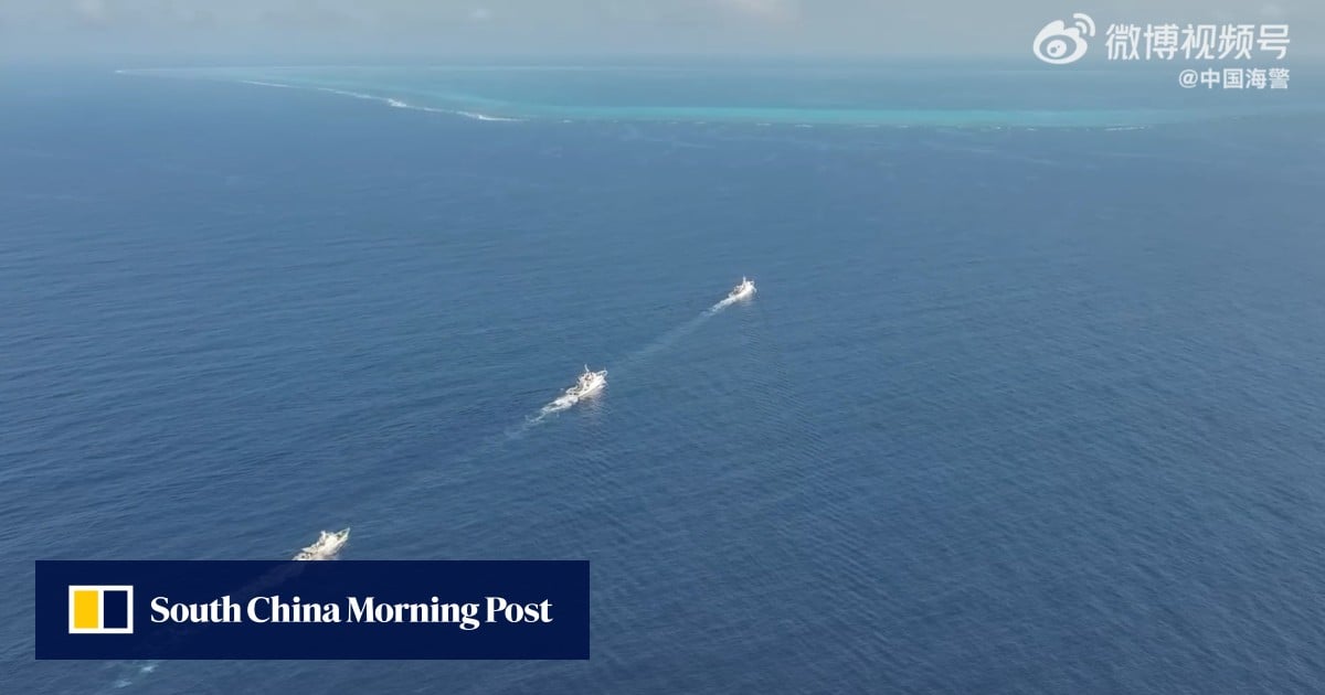After PLA, Chinese coastguard patrols contested Scarborough Shoal in South China Sea