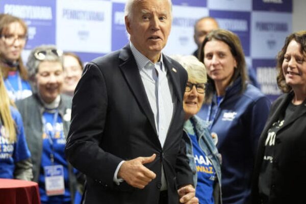 Joe Biden makes final campaign stop for Kamala Harris in Scranton, his childhood hometown