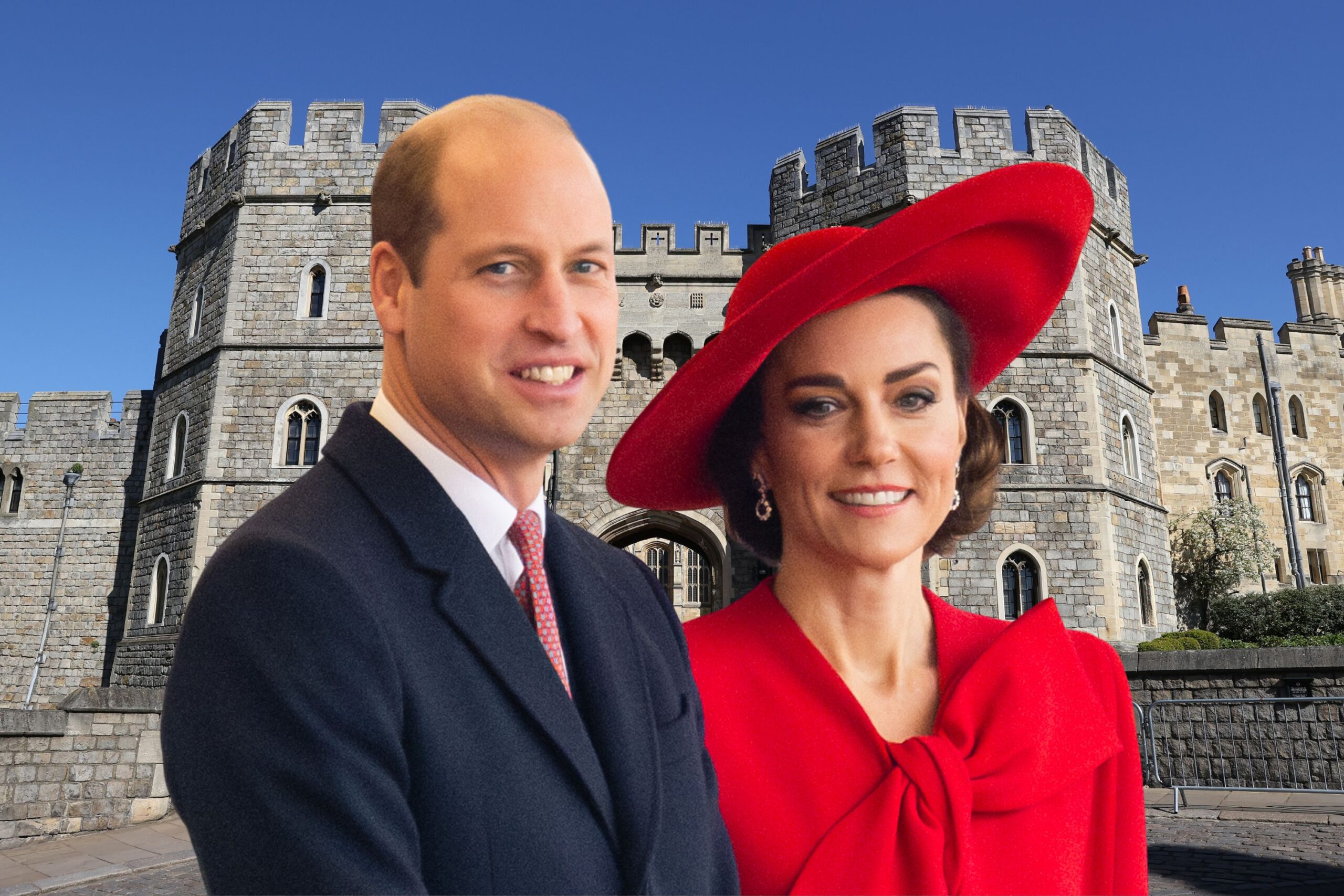 Prince William and Kate Alongside Windsor Castle