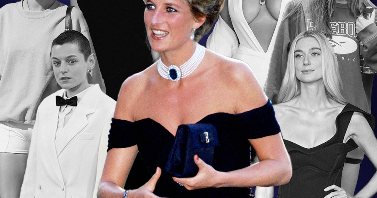 10 Times Celebrities Channeled Princess Diana's Fashion, From Kim Kardashian to Hailey Bieber