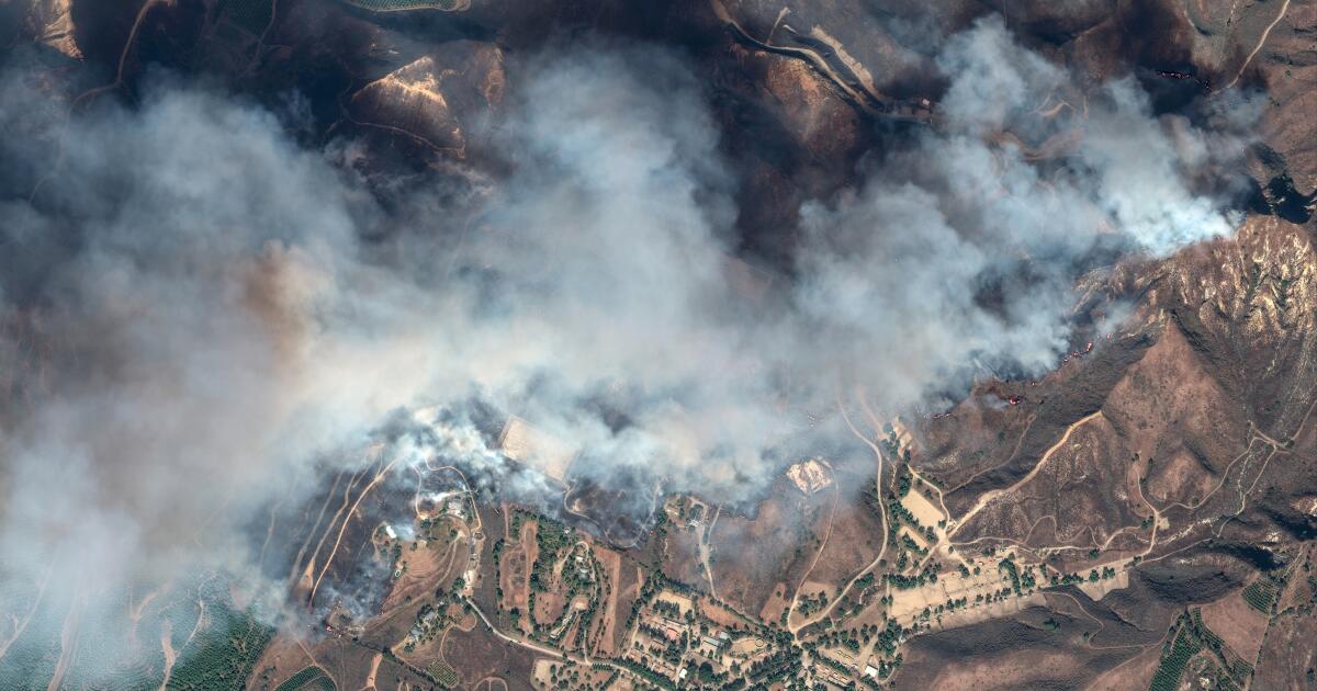 Mountain fire from space: Satellite photos show scope, devastation