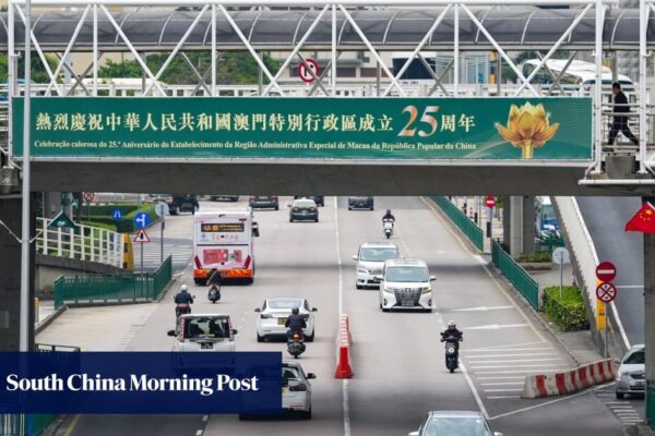 Tourists visit the Lotus Square in Macau. Photo: Eugene Lee