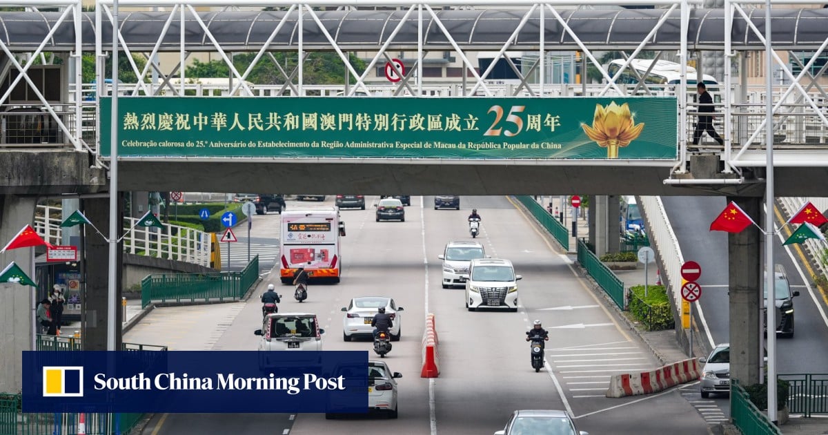 Tourists visit the Lotus Square in Macau. Photo: Eugene Lee