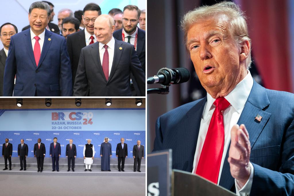 Trump threatens 100% tariffs on China and Russia if BRICS issues new currency