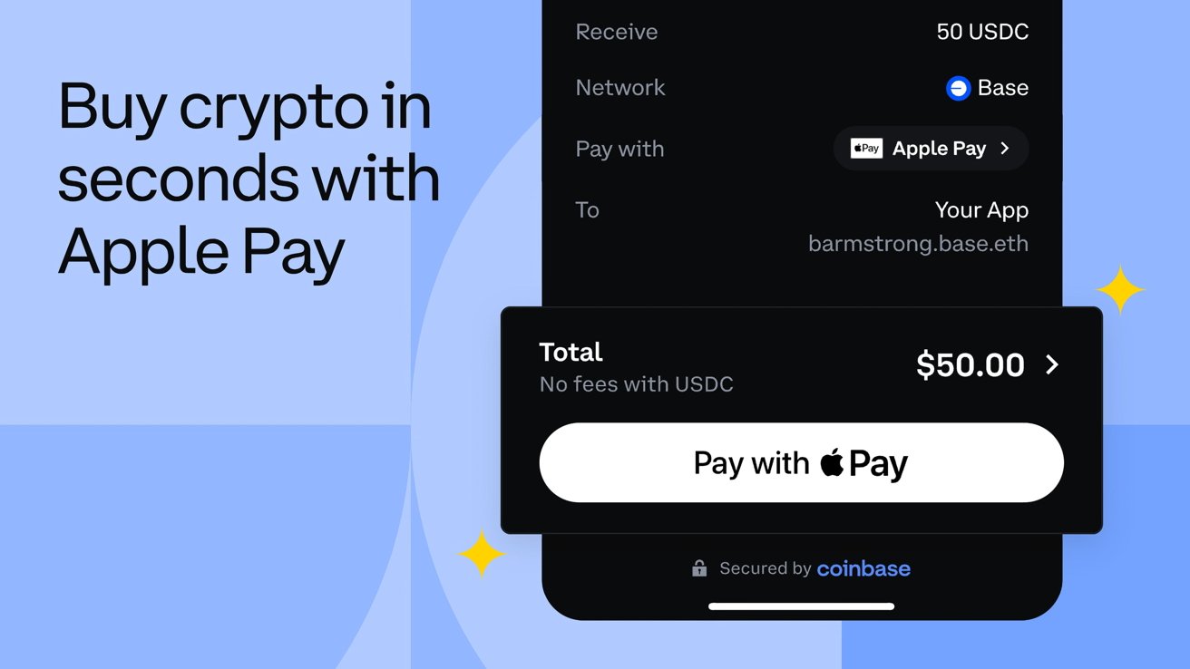 Coinbase Onboard adds Apple Pay support