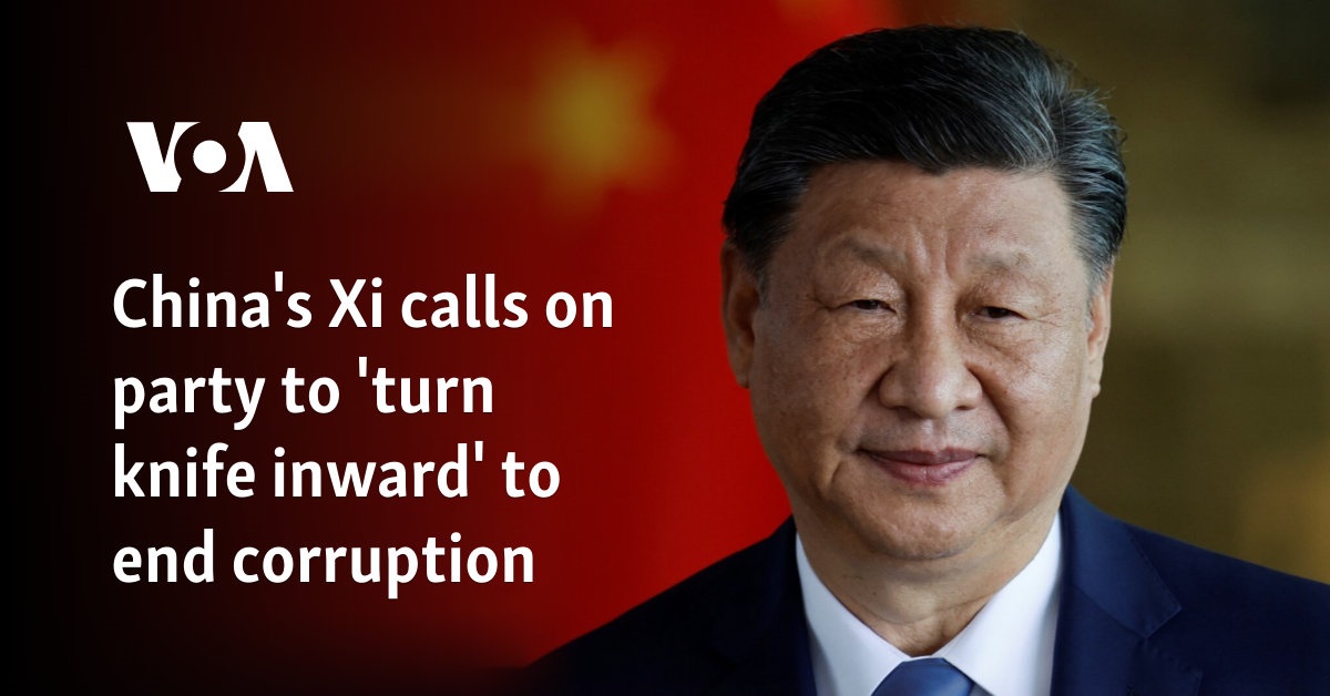 China's Xi calls on party to 'turn knife inward' to end corruption