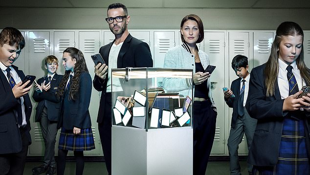 Channel 4 's two-part documentary series Swiped – The School that Banned Smartphones, is headed by Matt and Emma Willis (pictured)