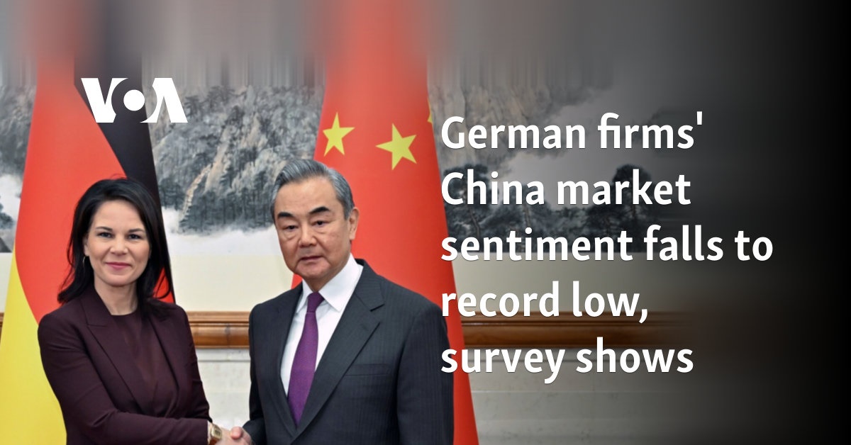 German firms' China market sentiment falls to record low, survey shows