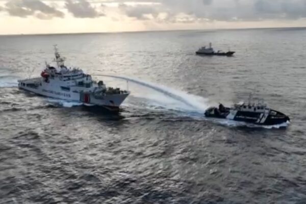 Chinese Coast Guard Sprays Philippine Vessel