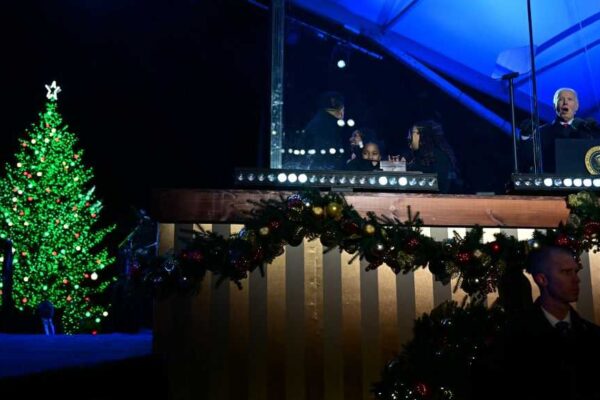 Biden presides over final Christmas tree lighting as president