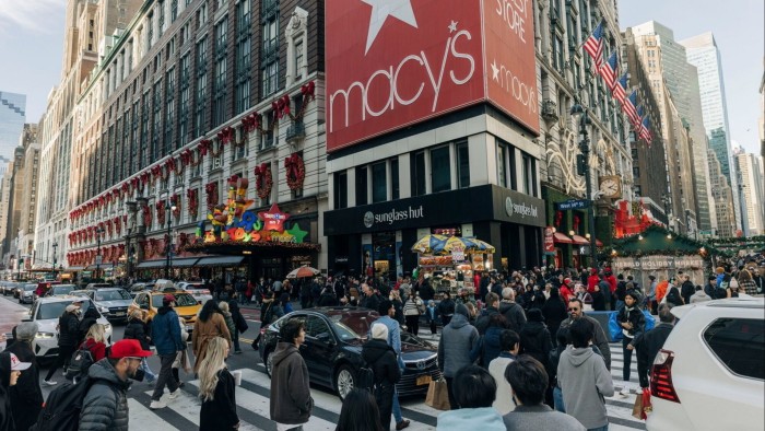 Shoppers in New York