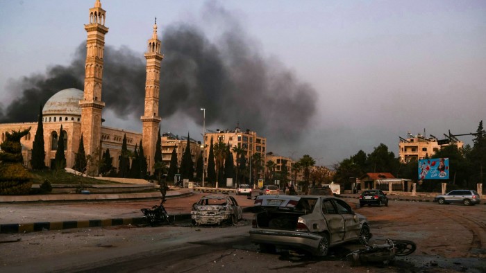 Smoke rises over Aleppo