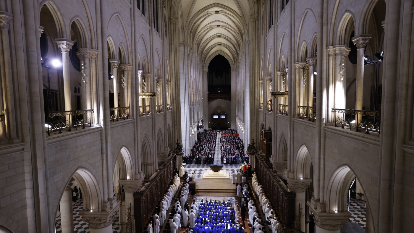 Notre Dame reopens 5 years after devastating fire : The Picture Show : NPR