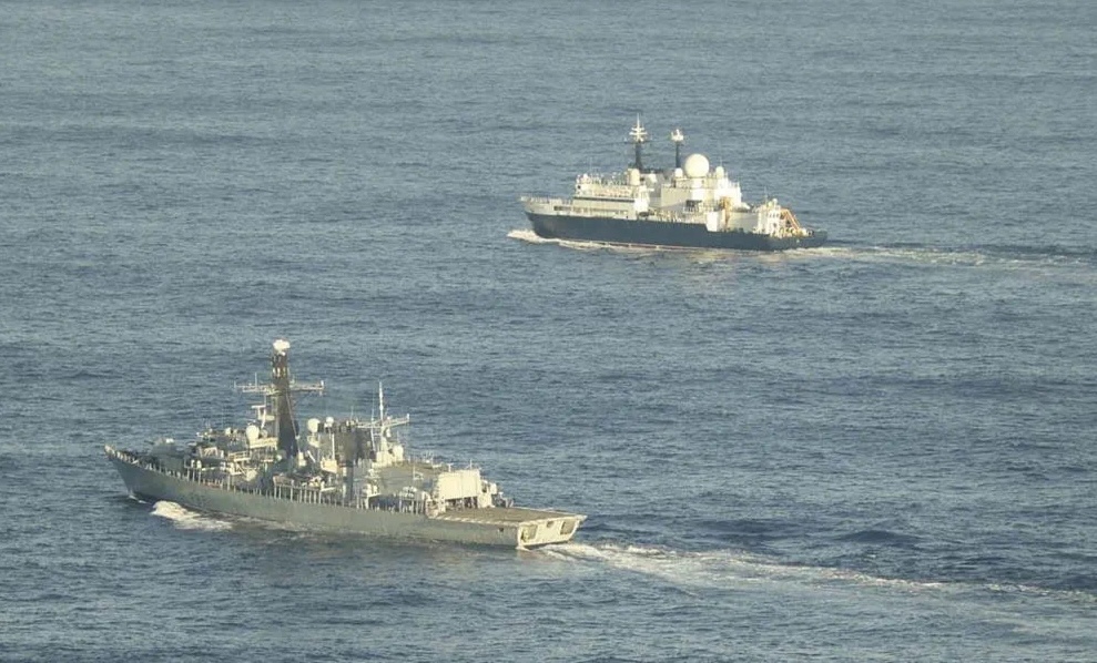 U.K. Ships Track Russian Surveillance Ship Loitering Near Underwater Cables