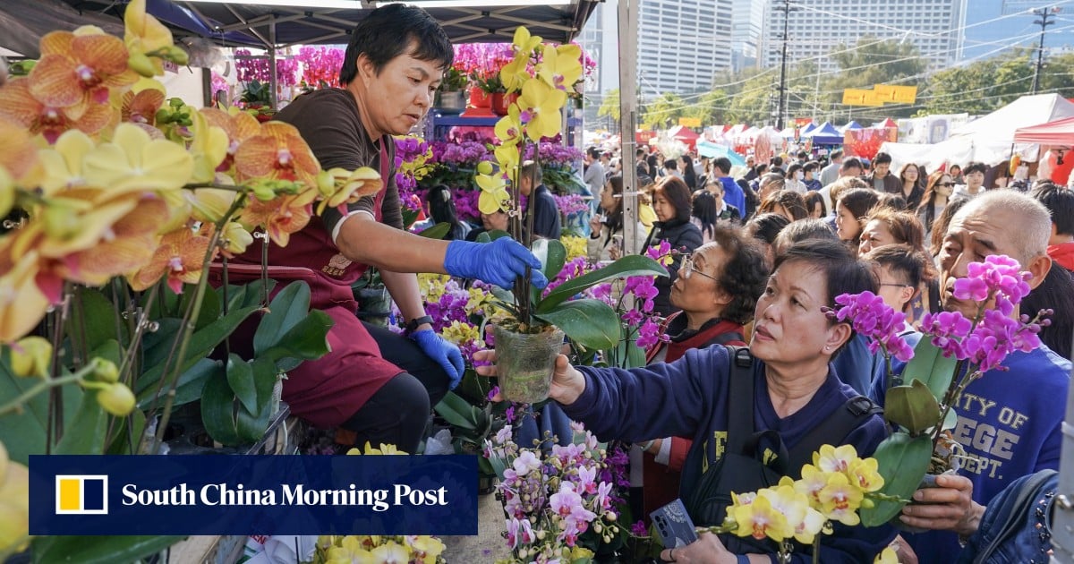 Vendors at Hong Kong’s largest Lunar New Year flower market report sluggish sales