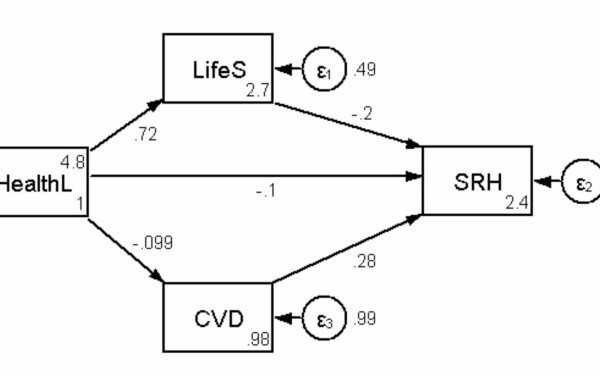 Analysis of the mediating role of life style in the relationship between health literacy and self-rated health employing structural equation modeling