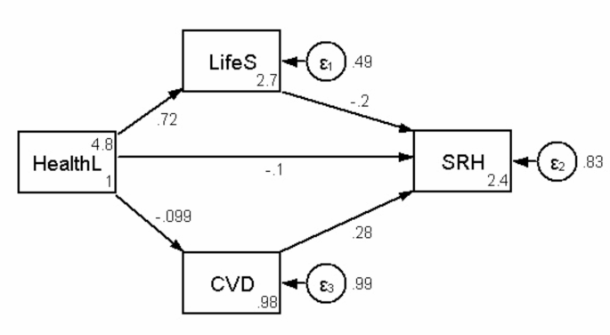 Analysis of the mediating role of life style in the relationship between health literacy and self-rated health employing structural equation modeling