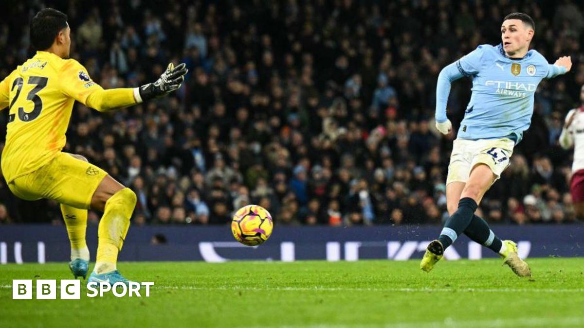 Phil Foden scoring for Manchester City