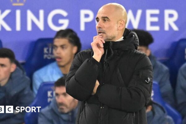 Pep Guardiola on the touchline