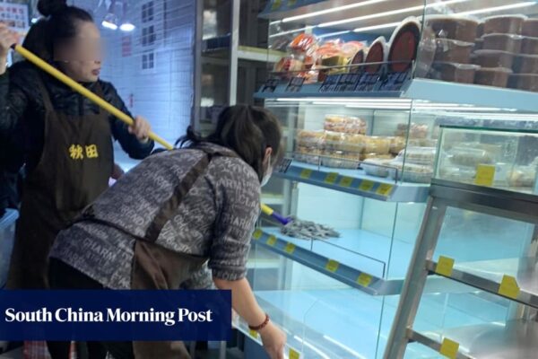 Hong Kong bakery receives warning after staff clean shelf with floor mop