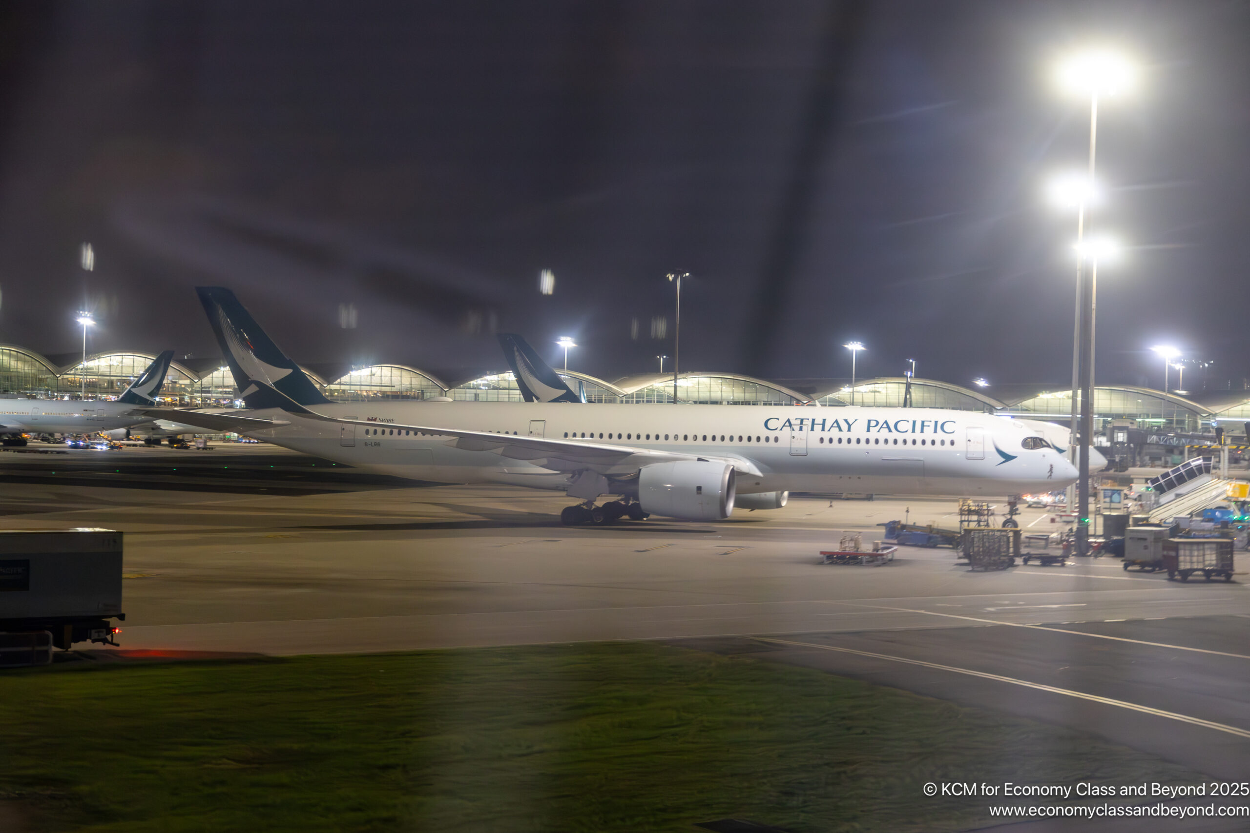 Airplane Art - Cathay Pacific Airbus A350-900 parked at Hong Kong International Airport